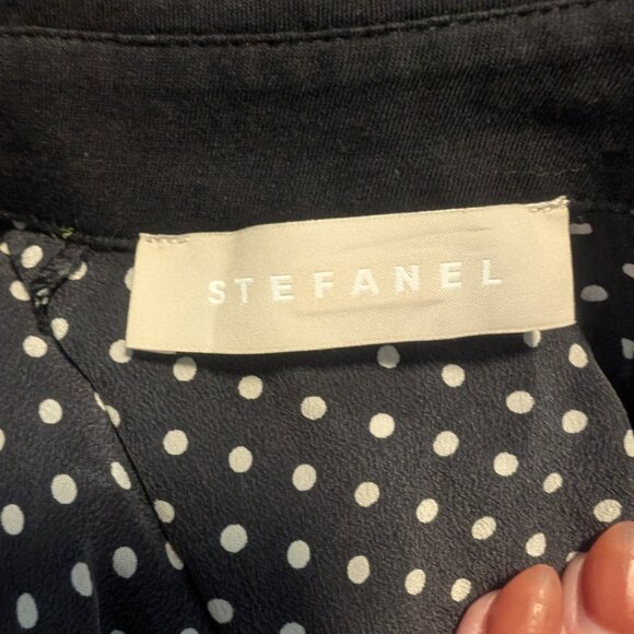 Stefanel polka dot color block blouse size s italian - Picture 4 of 4